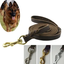 

Brown Multifunction Genuine Genuine Leather Pet Dog Leash Luxury Strong Hands Free Leash Lead For Small Large Animals 300x1.8cm