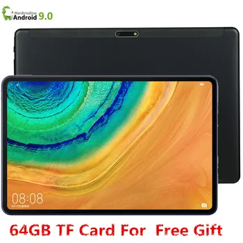 

Rom 32GB + 64GB TF 10.1 Inch Tablet Global 4G LTE Bluetooth Wifi Phablet Android 9.0 MTK Core Dual SIM Card 2.5D Tablet CE Band