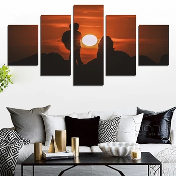 Alpine Couple Sunrise Mural Canvas Painting Nordic Modern Art Posters And Prints Five-piece Living Room Decor Painting Frameless
Alpine Couple Sunrise Mural Canvas Painting Nordic Modern Art Posters And Prints Five-piece Living Room Decor Painting Frameless