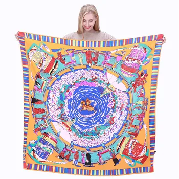 Hot-shaming twill silk lady fashion scarf 130cm generous scarf print shawl scarf
Hot-shaming twill silk lady fashion scarf 130cm generous scarf print shawl scarf