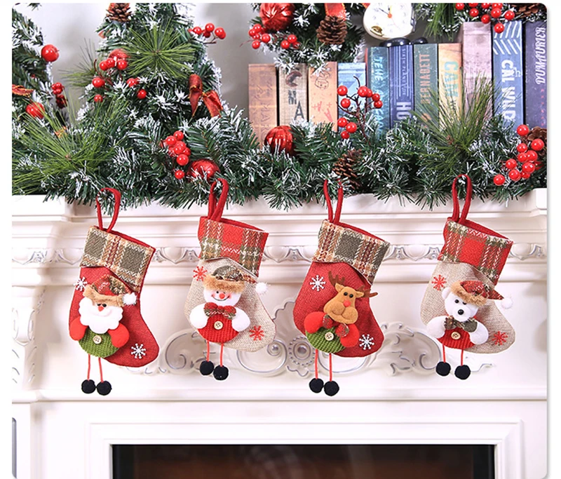 christmas stocking mini sock santa claus candy gift bag xmas