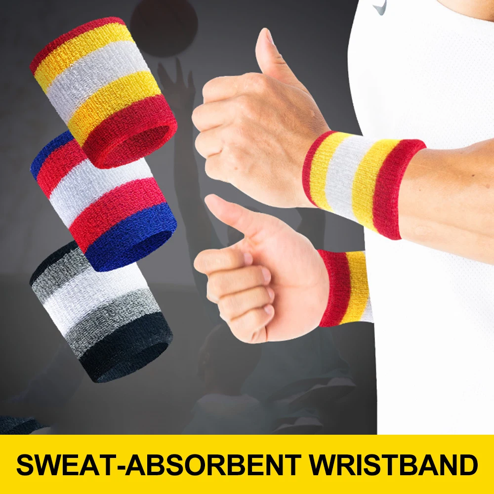 

2PCS wrist support Sports Wristband Cotton Sweat-absorbent Basketball Badminton Table Tennis Yoga Warm Breathable Towel Guard