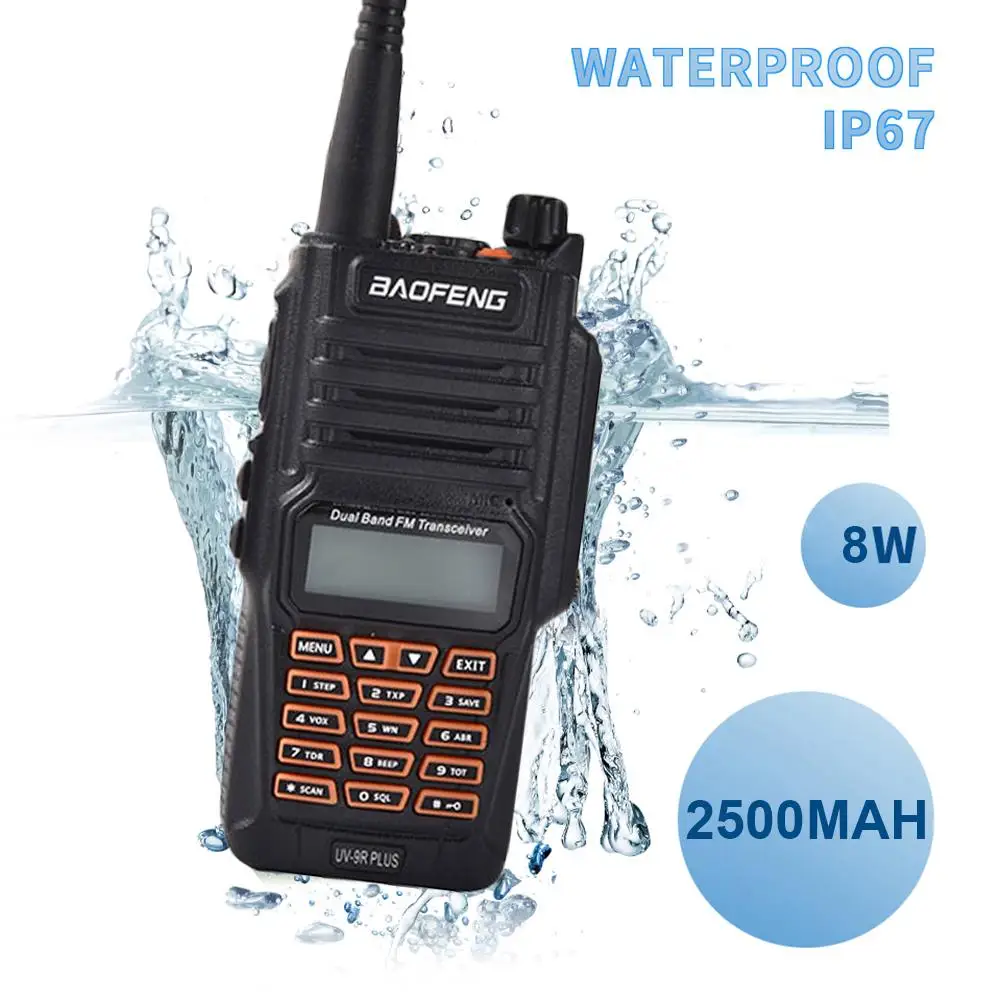 Hand-held Walkie-talkie Two-way Radio Dual Band For Baofeng UV-9R Plus 8W 2500 MAh Emergency Alarm Low Battery Warning
Hand-held Walkie-talkie Two-way Radio Dual Band For Baofeng UV-9R Plus 8W 2500 MAh Emergency Alarm Low Battery Warning