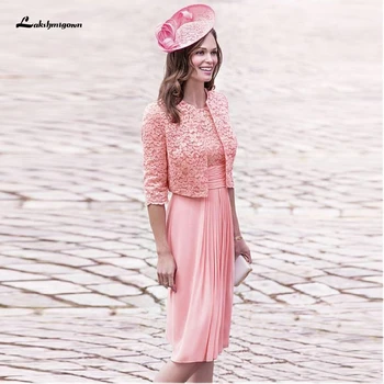 Simple Blush Pink Chiffon Mother of The Bride Dress with Jacket 2020 Abiti da Sera Formal Evening Party Dress Knee Length
Simple Blush Pink Chiffon Mother of The Bride Dress with Jacket 2020 Abiti da Sera Formal Evening Party Dress Knee Length