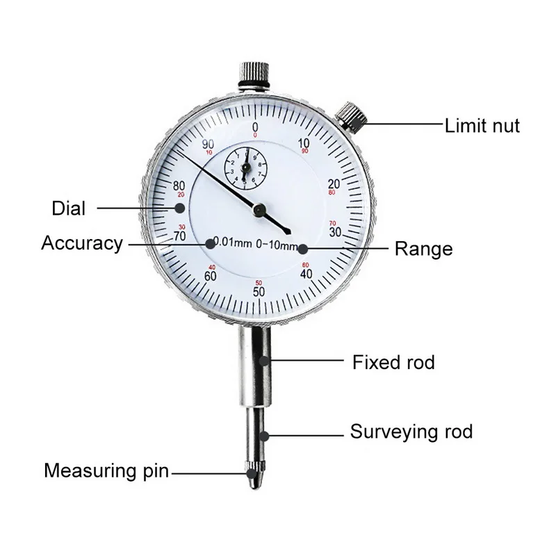Precision 0.01mm Dial Indicator Gauge 0-10mm Meter Precise 0.01mm Resolution Indicator Gauge Mesure Instrument Tool Dial Gauge
Precision 0.01mm Dial Indicator Gauge 0-10mm Meter Precise 0.01mm Resolution Indicator Gauge Mesure Instrument Tool Dial Gauge