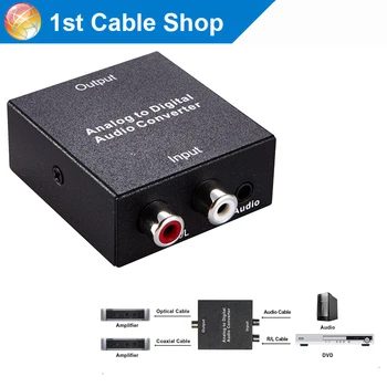 Digital audio converter Aux L/R Steore analog audio to Digital audio converter 3.5mm aux+L/R to coaxial+toslink audio out 
Digital audio converter Aux L/R Steore analog audio to Digital audio converter 3.5mm aux+L/R to coaxial+toslink audio out