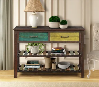 

Console Table Sofa Table Console Tables Entryway Hallway Bathroom Living Room with Drawers and 2 Tiers Shelves Home Furniture