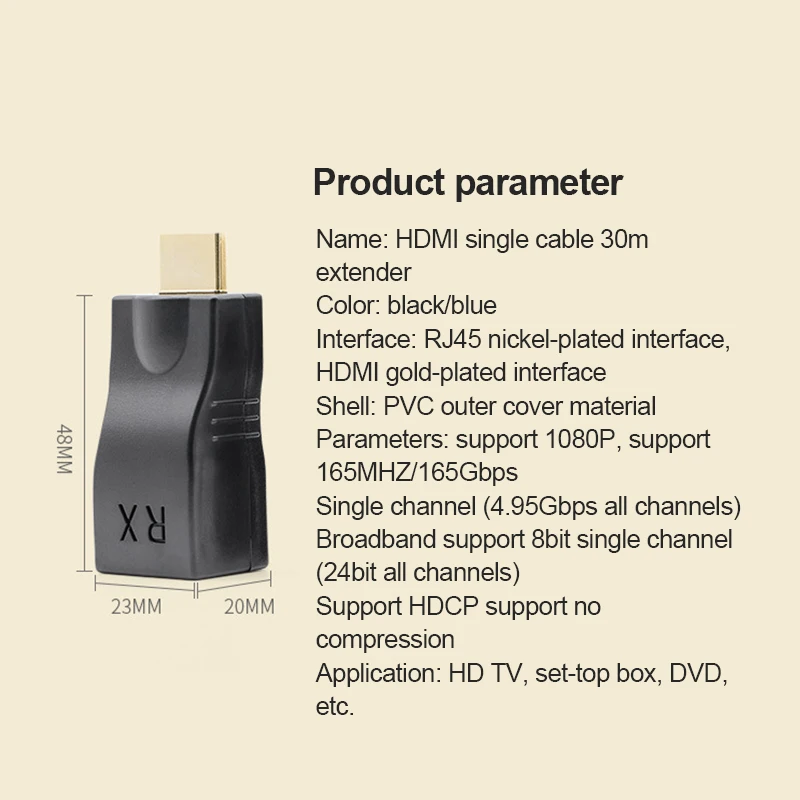 Generic 4K Extender Adapter Up To 30m Over Extension