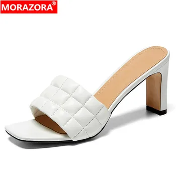 MORAZORA 2020 new arrive women slipper top quality genuine leather shoes fashion brand square high heel summer slipper ladies
MORAZORA 2020 new arrive women slipper top quality genuine leather shoes fashion brand square high heel summer slipper ladies