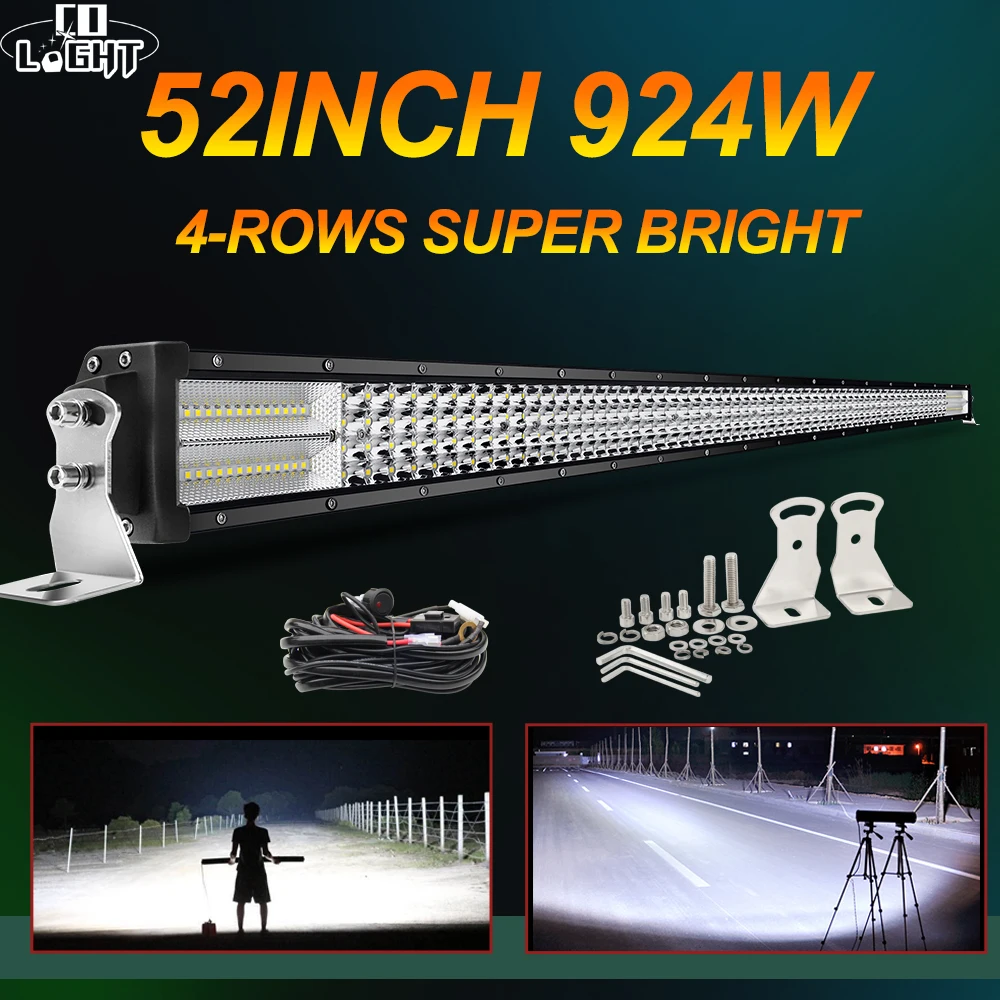 CO LIGHT Super Bright Led Bar 12D 52inch 924W 4-Row Led Light Bar Combo Led Beams for Lada Offroad Niva Jeep ATV 4X4 UAZ 12V 24V
CO LIGHT Super Bright Led Bar 12D 52inch 924W 4-Row Led Light Bar Combo Led Beams for Lada Offroad Niva Jeep ATV 4X4 UAZ 12V 24V
