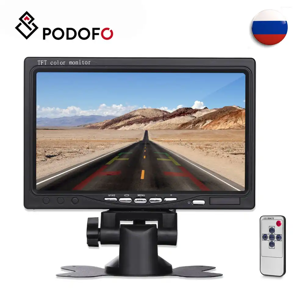 Podofo 7 Tftカラー液晶ヘッドレスト駐車場モニター 2 ビデオ入力と 2 Avでdvd Vcd逆転カメラ 防犯カメラ モニター ディスプレイ Gooum