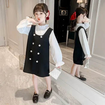 Fashion 2020 Autumn Kid Girls Clothing Set Sweet Teen Girls Blouse and Suspender Skirt Set Elegant Children Two Piece Set, #1042
Fashion 2020 Autumn Kid Girls Clothing Set Sweet Teen Girls Blouse and Suspender Skirt Set Elegant Children Two Piece Set, #1042