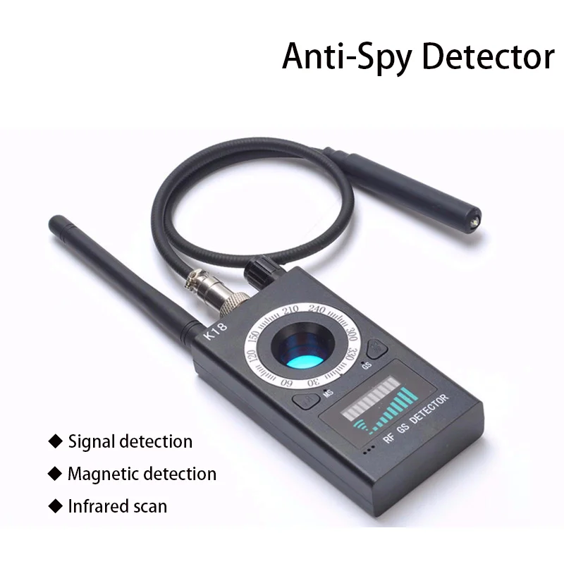 1MHz-6.5GHz k18 Multi-function Anti-spy Detector Camera GSM Audio Bug Finder GPS Signal lens RF Tracker Detect Wireless Products
1MHz-6.5GHz k18 Multi-function Anti-spy Detector Camera GSM Audio Bug Finder GPS Signal lens RF Tracker Detect Wireless Products