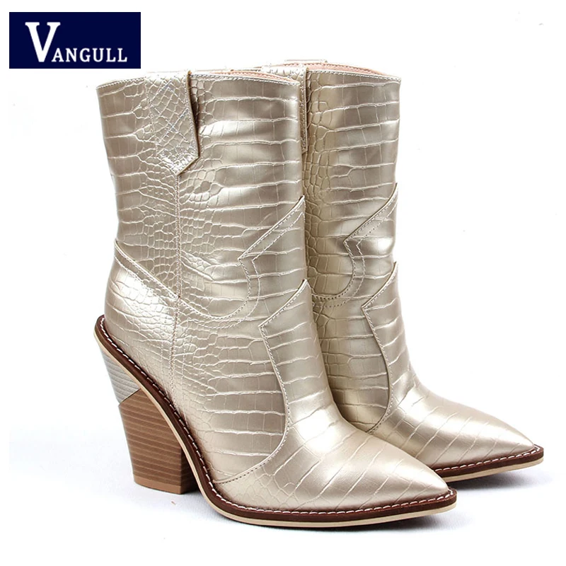 Vangull Winter Chelsea Boots Western Cowboy Ankle Boots Cow Leather Women Boots Pointed Toe Splicing Sequined PU Leather Shoes
Vangull Winter Chelsea Boots Western Cowboy Ankle Boots Cow Leather Women Boots Pointed Toe Splicing Sequined PU Leather Shoes