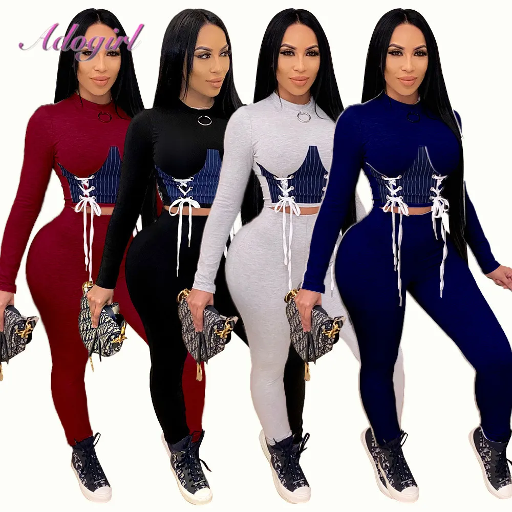 Women Matching Set Fitness Casual Color Patchwork Long Sleeve Bandage Crop Tops Sweatshirt Pencil Pants Outfit Sporty Tracksuit
Women Matching Set Fitness Casual Color Patchwork Long Sleeve Bandage Crop Tops Sweatshirt Pencil Pants Outfit Sporty Tracksuit