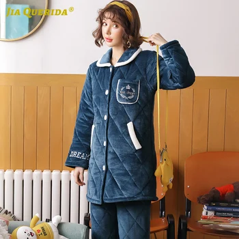 Long Sleeve Long Pants Sleepwear Fashion Style Warm Winter 3 Layers Padded Flannel + Cotton Turn Down Collar Thick Warm Winter
Long Sleeve Long Pants Sleepwear Fashion Style Warm Winter 3 Layers Padded Flannel + Cotton Turn Down Collar Thick Warm Winter