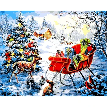 Painting By Numbers DIY Dropshipping 40x50 50x65c snow cart and the deer Landscape Canvas Room Decoration Art picture Child Gift
Painting By Numbers DIY Dropshipping 40x50 50x65c snow cart and the deer Landscape Canvas Room Decoration Art picture Child Gift