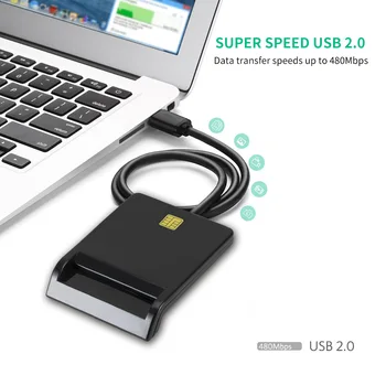 Smart Card Reader USB 2.0 CAC ID Bank Card Sim Card Clone Connector Card Reader Adapter For PC Computer Laptop Accessories
Smart Card Reader USB 2.0 CAC ID Bank Card Sim Card Clone Connector Card Reader Adapter For PC Computer Laptop Accessories
