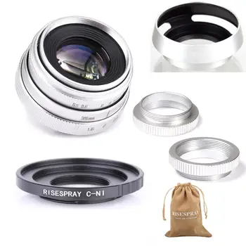 Silver Mini 35mm f/1.6 APS-C CCTV Lens+adapter ring+2 Macro Ring+lens hood for NIKON1 Mirroless Camera J1/J2/J3/J4/J5
Silver Mini 35mm f/1.6 APS-C CCTV Lens+adapter ring+2 Macro Ring+lens hood for NIKON1 Mirroless Camera J1/J2/J3/J4/J5