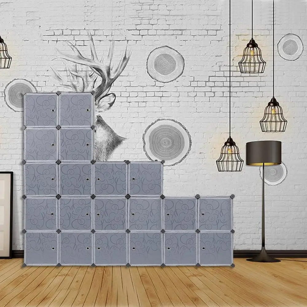 Plastic Wardrobe Interlocking Storage Cubes for clothes, Translucent Decorative Patterns, Elegant Black & White (20 cube) C04
Plastic Wardrobe Interlocking Storage Cubes for clothes, Translucent Decorative Patterns, Elegant Black & White (20 cube) C04