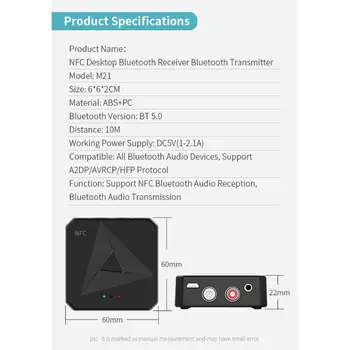 NFC Desktop Bluetooth Receiver BT Transmitter Bluetooth 5.0 3.5mm AUX Jack RCA X5QC
NFC Desktop Bluetooth Receiver BT Transmitter Bluetooth 5.0 3.5mm AUX Jack RCA X5QC