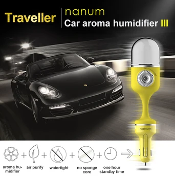 Nanum 2018 Car Aroma Humidifier Cool mist Diffuser Ultrasonic Aromatherapy 70ML Car Air Freshener Purifier with Dual USB charger