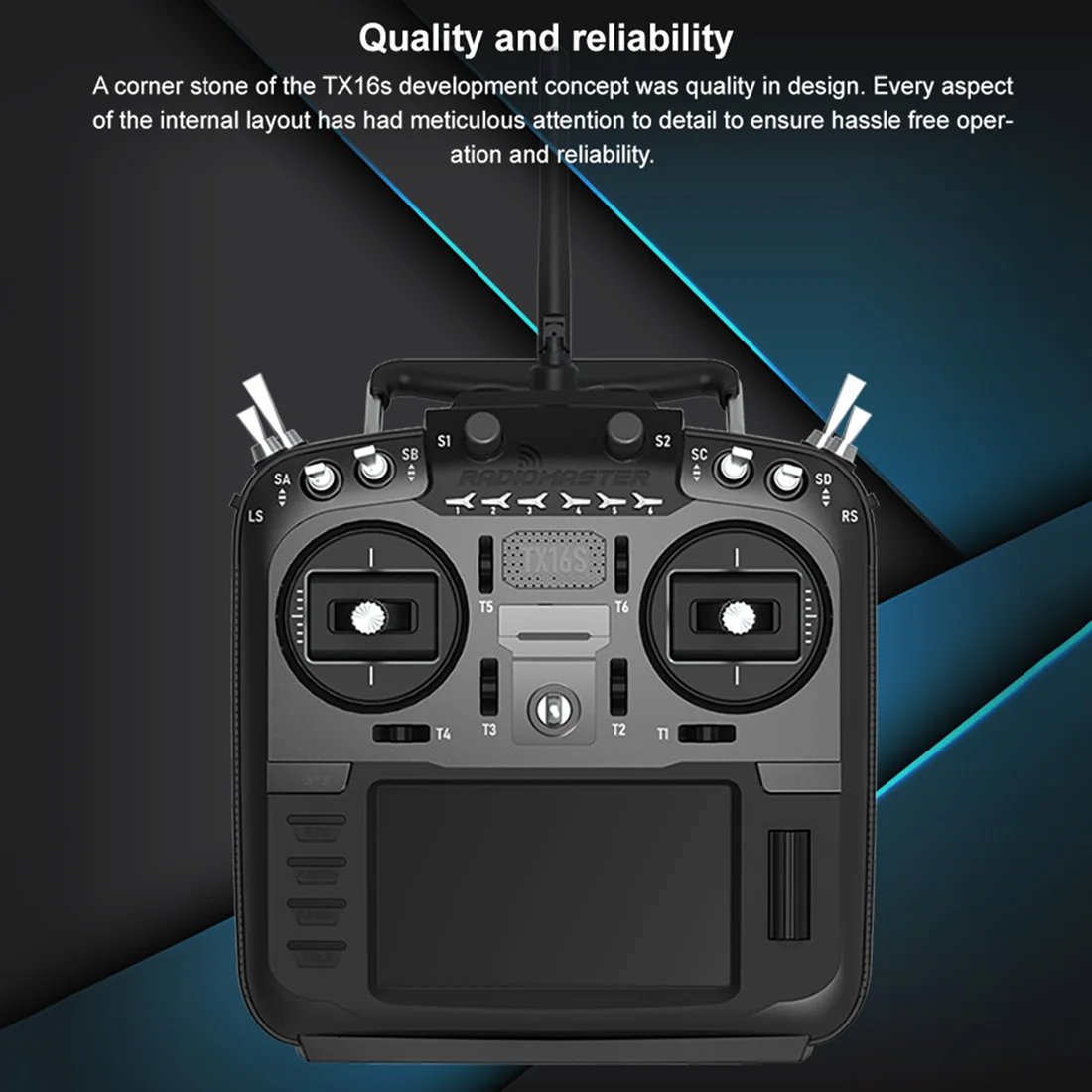 RadioMaster TX16S Hall Sensor Gimbals 2.4G 16CH Multi-protocol RF System OpenTX Transmitter TX for RC Drone Quadcopter
RadioMaster TX16S Hall Sensor Gimbals 2.4G 16CH Multi-protocol RF System OpenTX Transmitter TX for RC Drone Quadcopter