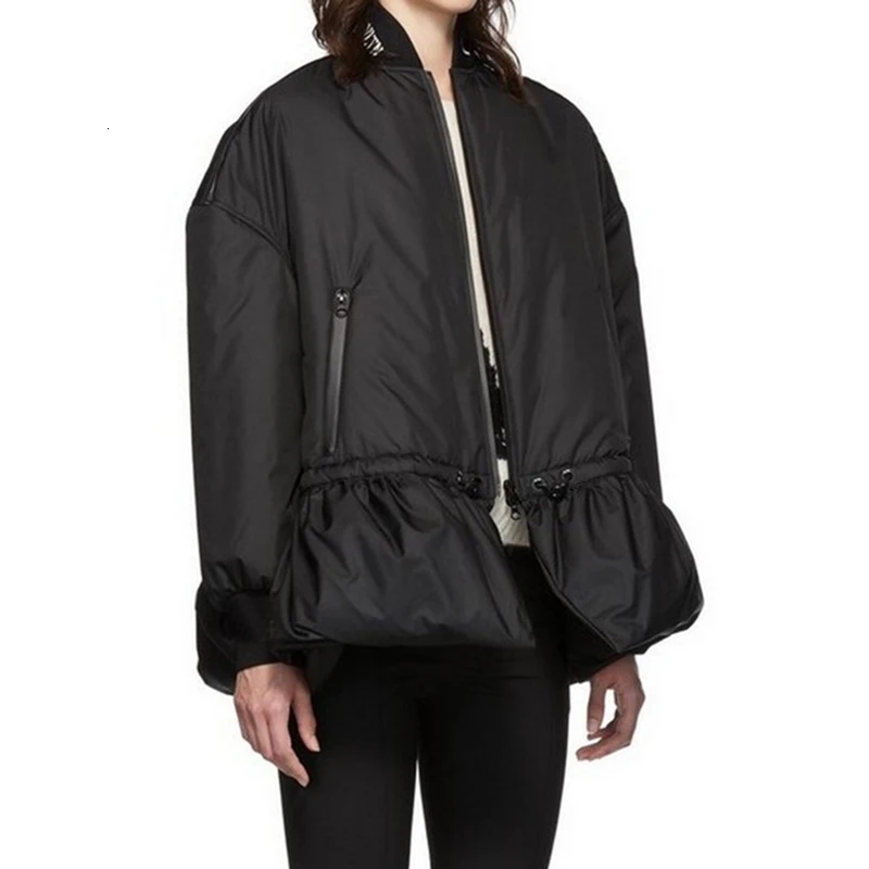 GALCAUR Korean Women's Jacket Stand Collar Long Sleeve Zipper Pocket Oversized Female Jackets Autumn Fashion New Clothing 2019 (3).jpg