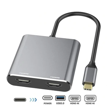 Type C Adapter 4K C To Dual HDMI USB 3.0 Cable Charge Port Converter For MacBook For Samsung Dex Galaxy S10 / S9
Type C Adapter 4K C To Dual HDMI USB 3.0 Cable Charge Port Converter For MacBook For Samsung Dex Galaxy S10 / S9