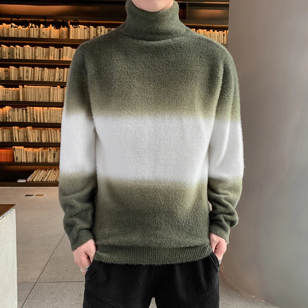 Mens Autumn Turtleneck Sweaters Patchwork Color Gradient Mens Clothes Plus size masculinas pull homme Knitted Sweater Pullovers
Mens Autumn Turtleneck Sweaters Patchwork Color Gradient Mens Clothes Plus size masculinas pull homme Knitted Sweater Pullovers