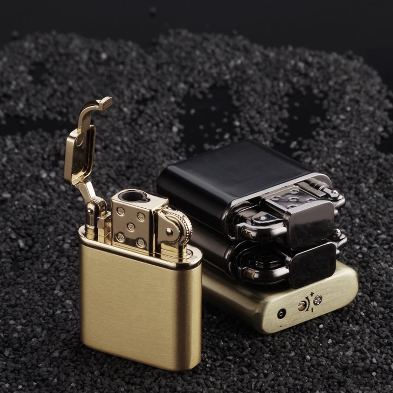 Retro Type Inflatable Open Lid Push Type Ignition Straight Into The Blue Flame Windproof Butane Gas Metal Creative Lighter
Retro Type Inflatable Open Lid Push Type Ignition Straight Into The Blue Flame Windproof Butane Gas Metal Creative Lighter