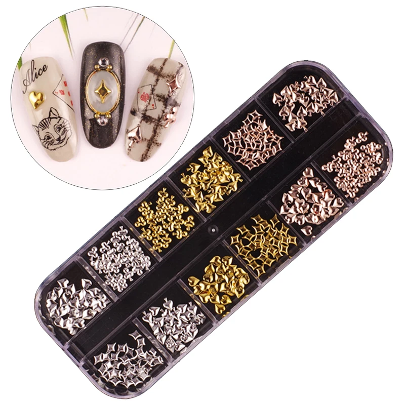 1 Box 3D Nail Art Decorations Gold Silver Hollow Metal Frame Rivets DIY Design Flakes UV Nail Art Tools Manicure Accessories
1 Box 3D Nail Art Decorations Gold Silver Hollow Metal Frame Rivets DIY Design Flakes UV Nail Art Tools Manicure Accessories