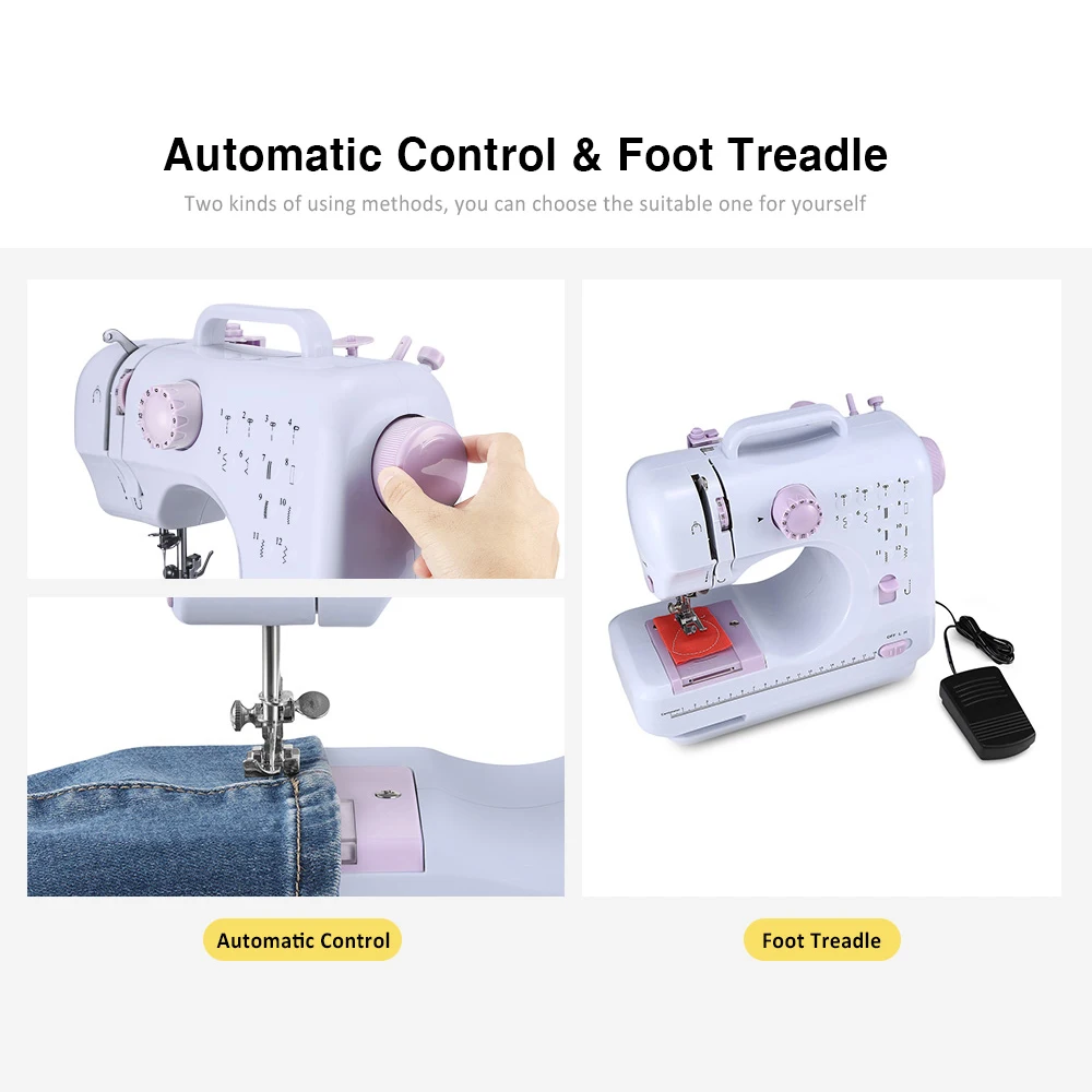 Generic Multiple Electric Sewing Machine Desktop Overlock DIY Clothes Thick Sew 12 Stitches