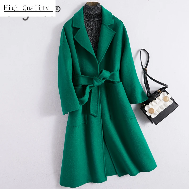 100% Wool Coat Female Fashion Ladies Both Side Cashmere Long Jacket + Belt Korean Elegant Slim Fit Wool Coat Hiver 11005 
100% Wool Coat Female Fashion Ladies Both Side Cashmere Long Jacket + Belt Korean Elegant Slim Fit Wool Coat Hiver 11005