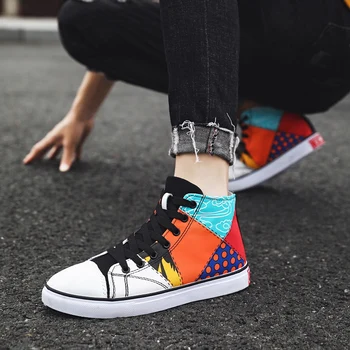 Canvas Shoes Men Mixed Colors Cool Fashion Sneakers Vulcanized Male High Top Lacing Hip Pop Camouflage Sneakers Colorful 39-43
Canvas Shoes Men Mixed Colors Cool Fashion Sneakers Vulcanized Male High Top Lacing Hip Pop Camouflage Sneakers Colorful 39-43