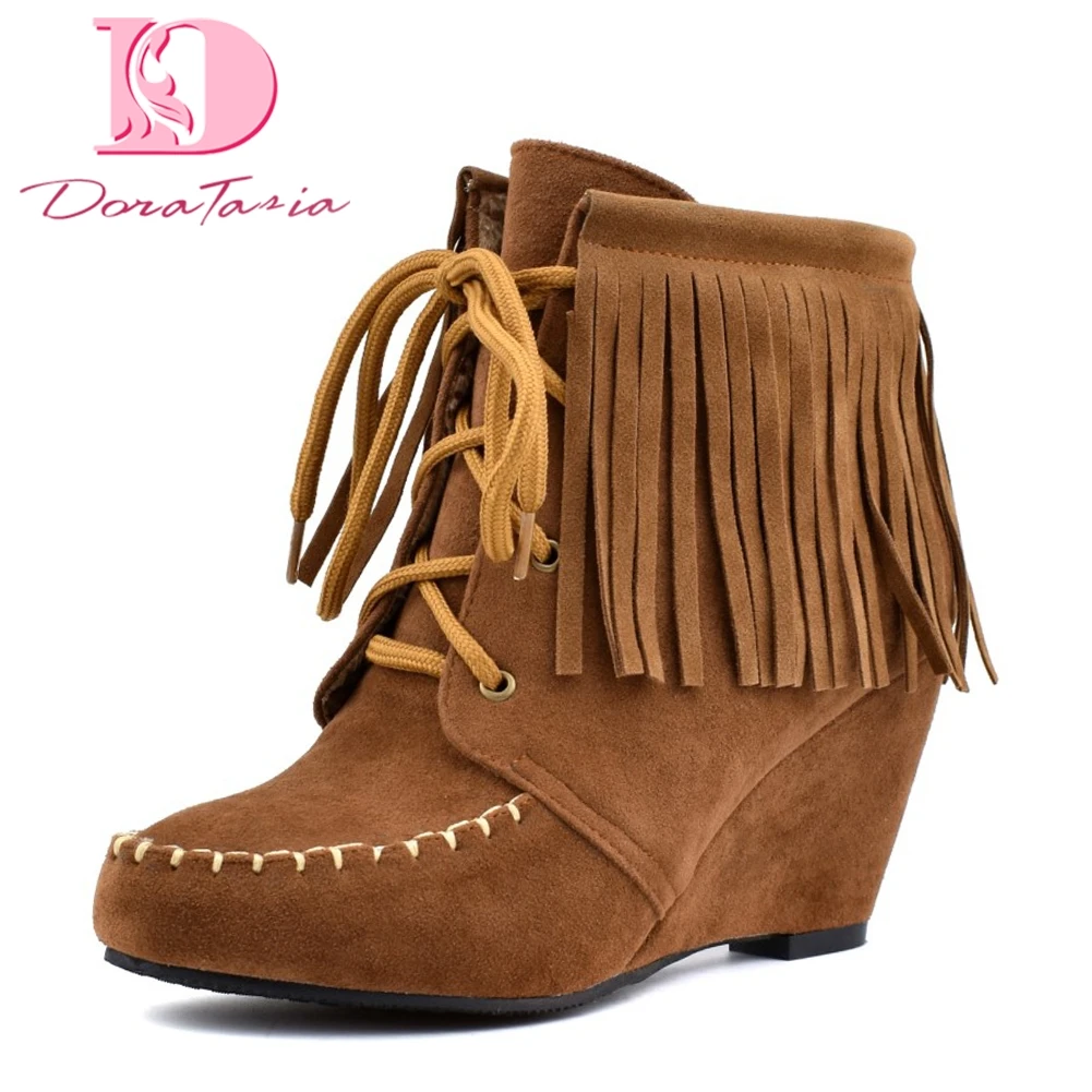 Doratasia Large Size 48 Wedges Ankle Boots Woman Vintage Fringes Lace Up Western Boots Female Women High Heels Shoes Woman
Doratasia Large Size 48 Wedges Ankle Boots Woman Vintage Fringes Lace Up Western Boots Female Women High Heels Shoes Woman