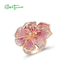 SANTUZZA 925 Sterling Silver Rings For Women Gorgeous Lab Created Ruby/Pink Sapphire Gradient Flower Blossom Bague Fine Jewelry
SANTUZZA 925 Sterling Silver Rings For Women Gorgeous Lab Created Ruby/Pink Sapphire Gradient Flower Blossom Bague Fine Jewelry