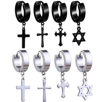1pc Black Silver Color Cross Drop Dangle Earrings Men Women Titanium Stainless Steel Stud Ear Piercing Gothic Punk Rock Jewelry
1pc Black Silver Color Cross Drop Dangle Earrings Men Women Titanium Stainless Steel Stud Ear Piercing Gothic Punk Rock Jewelry