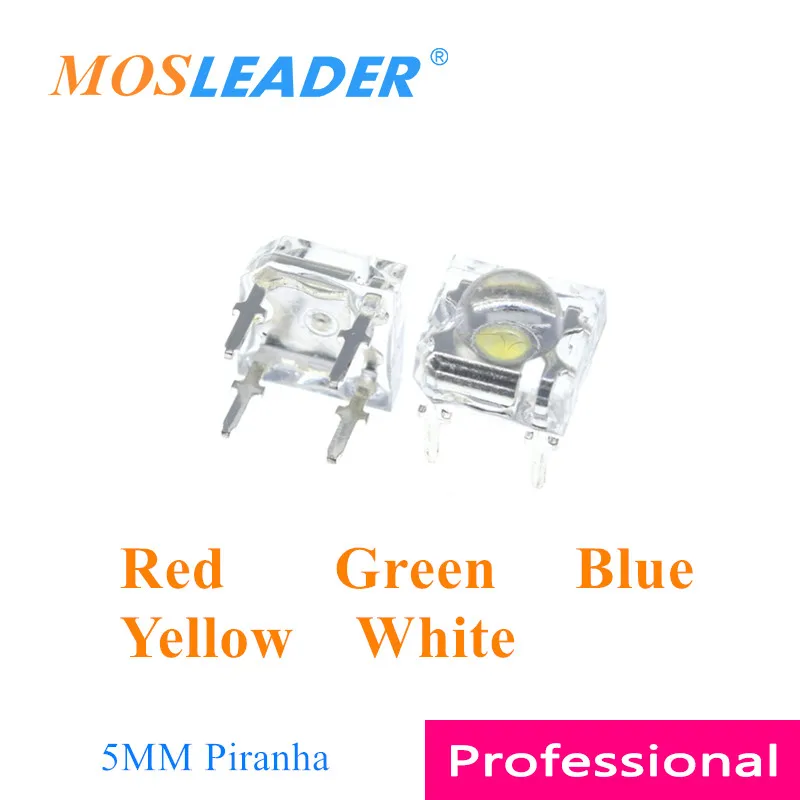 Красная зеленая синяя желтая белая 4-контактная светодиодная лампа 5 мм Mosleader 1000