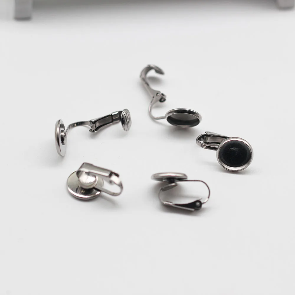 50pcs Stainless Steel Non-pierced Clip Back Clip On Earrings 6-20mm Blank Bases Settings Tray Cabochon For DIY Earring Making
50pcs Stainless Steel Non-pierced Clip Back Clip On Earrings 6-20mm Blank Bases Settings Tray Cabochon For DIY Earring Making
