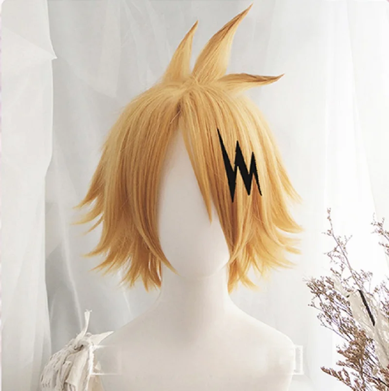 Boku no Hero Academia Kaminari Denki Wig My Hero Academia Heat Resistant Synthetic Hair Cosplay Wigs +Wig Cap + Black Lightening
Boku no Hero Academia Kaminari Denki Wig My Hero Academia Heat Resistant Synthetic Hair Cosplay Wigs +Wig Cap + Black Lightening