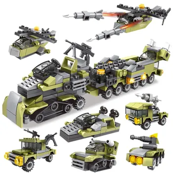 296PCS 6IN1 WW2 Military Truck Building Blocks Toys Compatible Army Weapon Tank Car Helicopter Figures Man Toys For Children
296PCS 6IN1 WW2 Military Truck Building Blocks Toys Compatible Army Weapon Tank Car Helicopter Figures Man Toys For Children