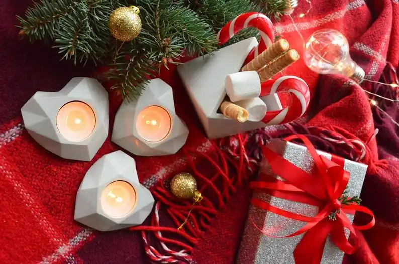 Силиконовые бетонные формы для свечи Tealight держатель пресс DIY рождественские