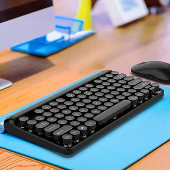 2.4G Wireless Keyboard Mouse Combo 84 Round Keys Cap Mechanical Keyboard with Ergonomics Mouse Kit for PC Laptop Black
2.4G Wireless Keyboard Mouse Combo 84 Round Keys Cap Mechanical Keyboard with Ergonomics Mouse Kit for PC Laptop Black