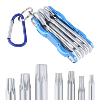 7pcs/set Multifunctional Folding Hex Wrench Set Combination Chrome Vanadium Steel Hexagon Wrench with Plum Head and Key Ring
7pcs/set Multifunctional Folding Hex Wrench Set Combination Chrome Vanadium Steel Hexagon Wrench with Plum Head and Key Ring