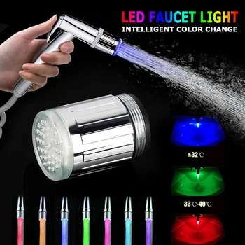LED Faucet Light Nozzle Temperature Sensor 7 Color RGB Light Emitting Change Faucet Water Saving Kitchen Bathroom Accessories
LED Faucet Light Nozzle Temperature Sensor 7 Color RGB Light Emitting Change Faucet Water Saving Kitchen Bathroom Accessories