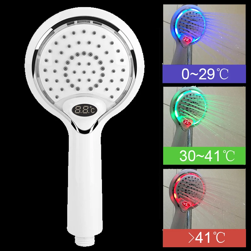 Automatic LED Light Shower Head 3 Color LED Handheld Bathroom Romantic Lights Portable Water Saving Digital Temperature Display
Automatic LED Light Shower Head 3 Color LED Handheld Bathroom Romantic Lights Portable Water Saving Digital Temperature Display