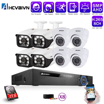 H.265 8CH 5MP AHD Face Audio Record DVR Security Camera System Kit AHD Camera Outdoor Waterproof CCTV Video Surveillance DVR Set
H.265 8CH 5MP AHD Face Audio Record DVR Security Camera System Kit AHD Camera Outdoor Waterproof CCTV Video Surveillance DVR Set