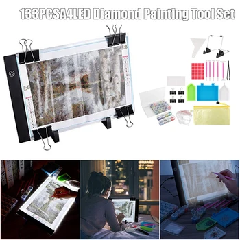 133Pcs/set Diamond Painting Tools A4LED Light Pad Kit with Stand Apply to Full and Partial Drill Painting I88
133Pcs/set Diamond Painting Tools A4LED Light Pad Kit with Stand Apply to Full and Partial Drill Painting I88