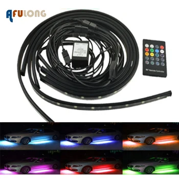4pcs Car Underglow Flexible Strip LED Remote /APP Control RGB Decorative Atmosphere Lamp Underglow Underbody System Neon Light
4pcs Car Underglow Flexible Strip LED Remote /APP Control RGB Decorative Atmosphere Lamp Underglow Underbody System Neon Light